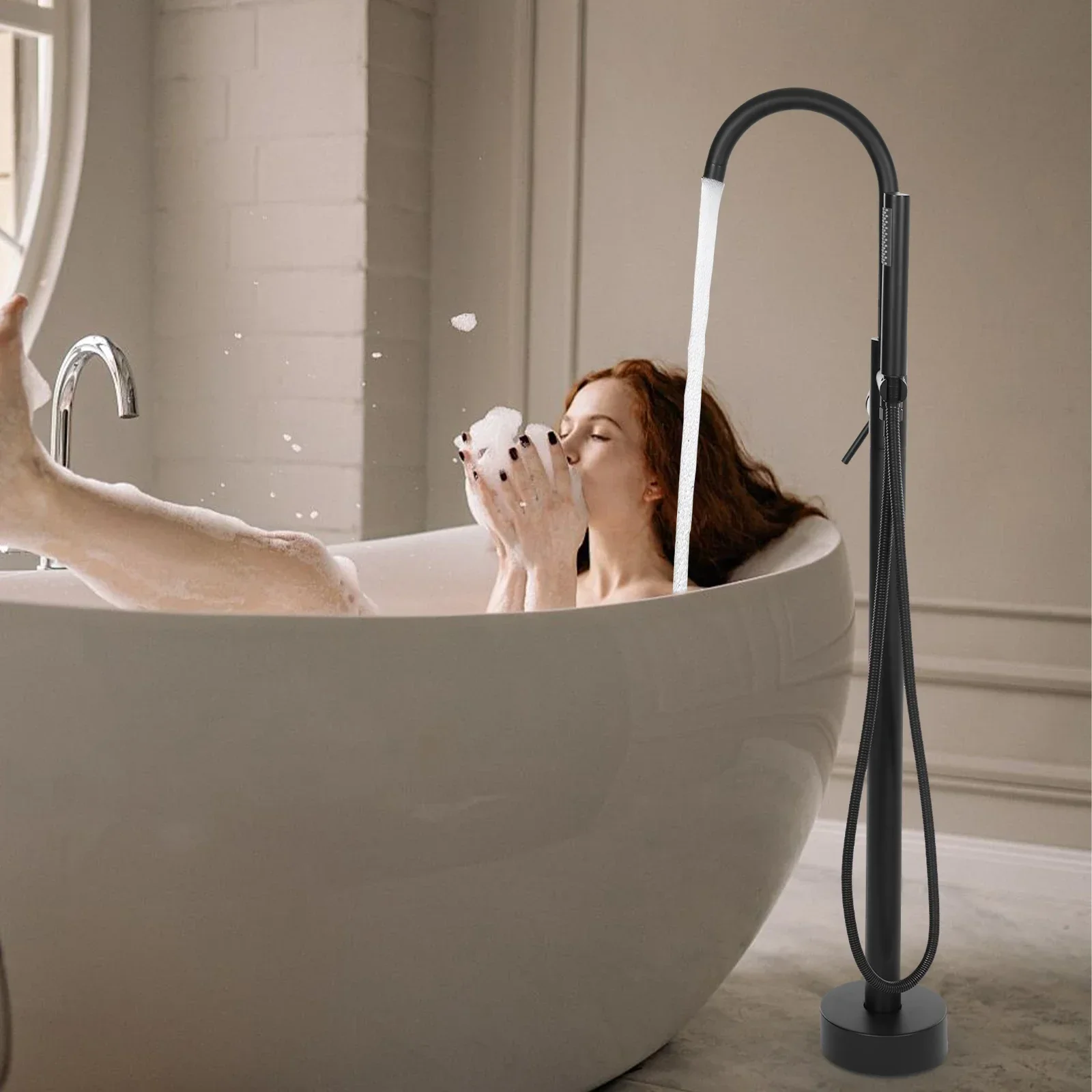 Mitigeur thermostatique sur pied pour douche et baignoire