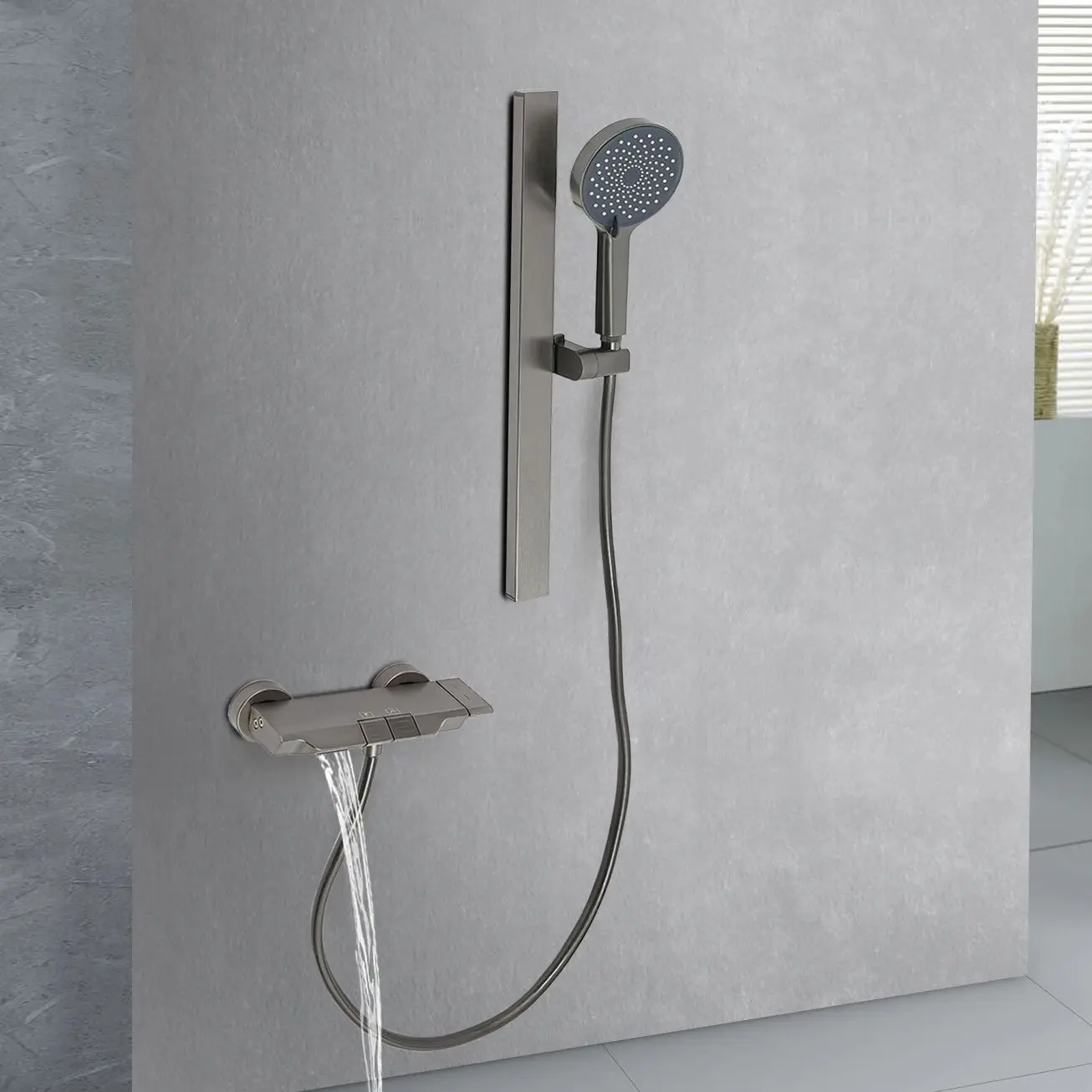 Douche murale avec tige élévatrice et pomme boostée – Image 3
