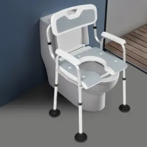 Chaise de douche réglable à accoudoirs pour seniors