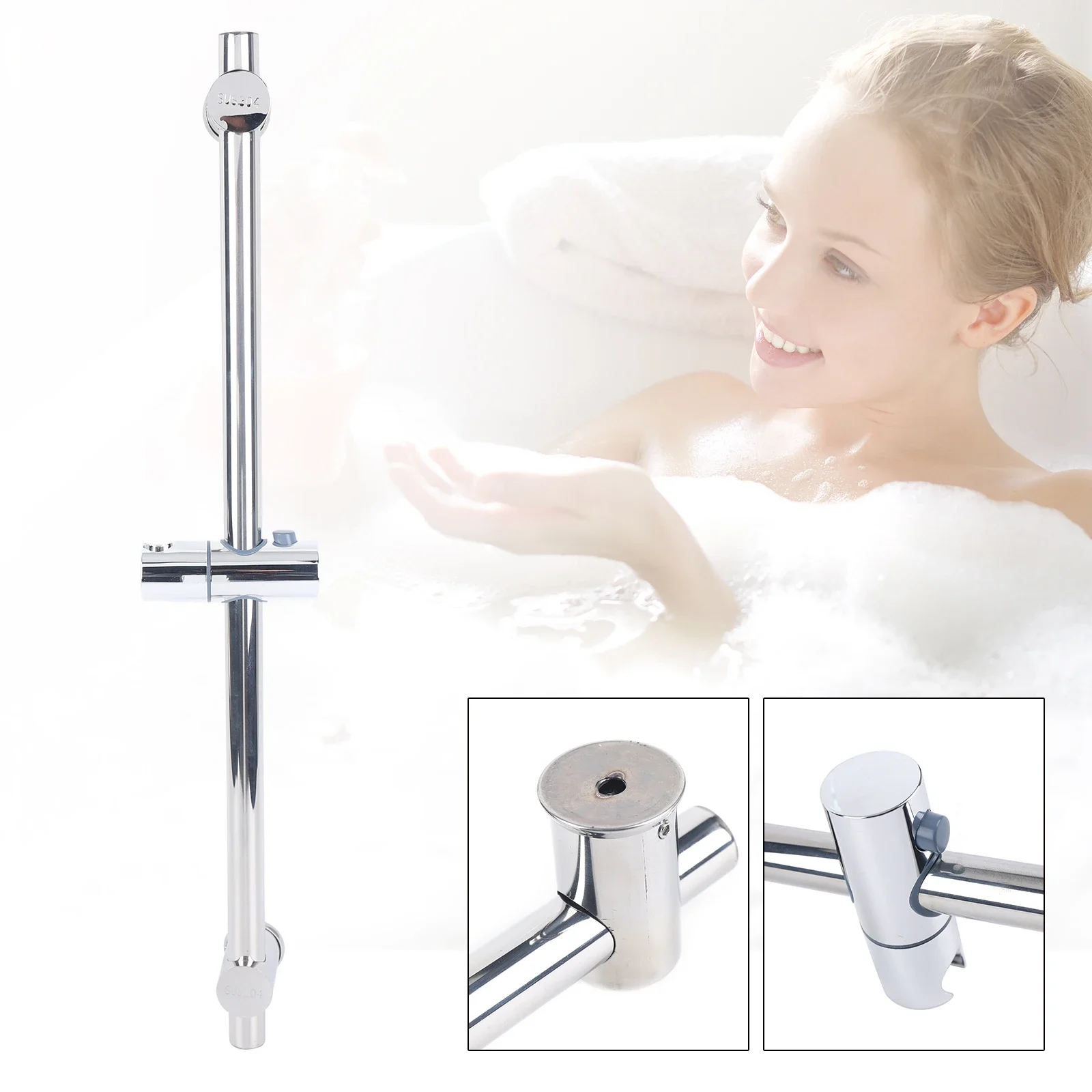 Barre coulissante de douche réglable en inox – Image 2