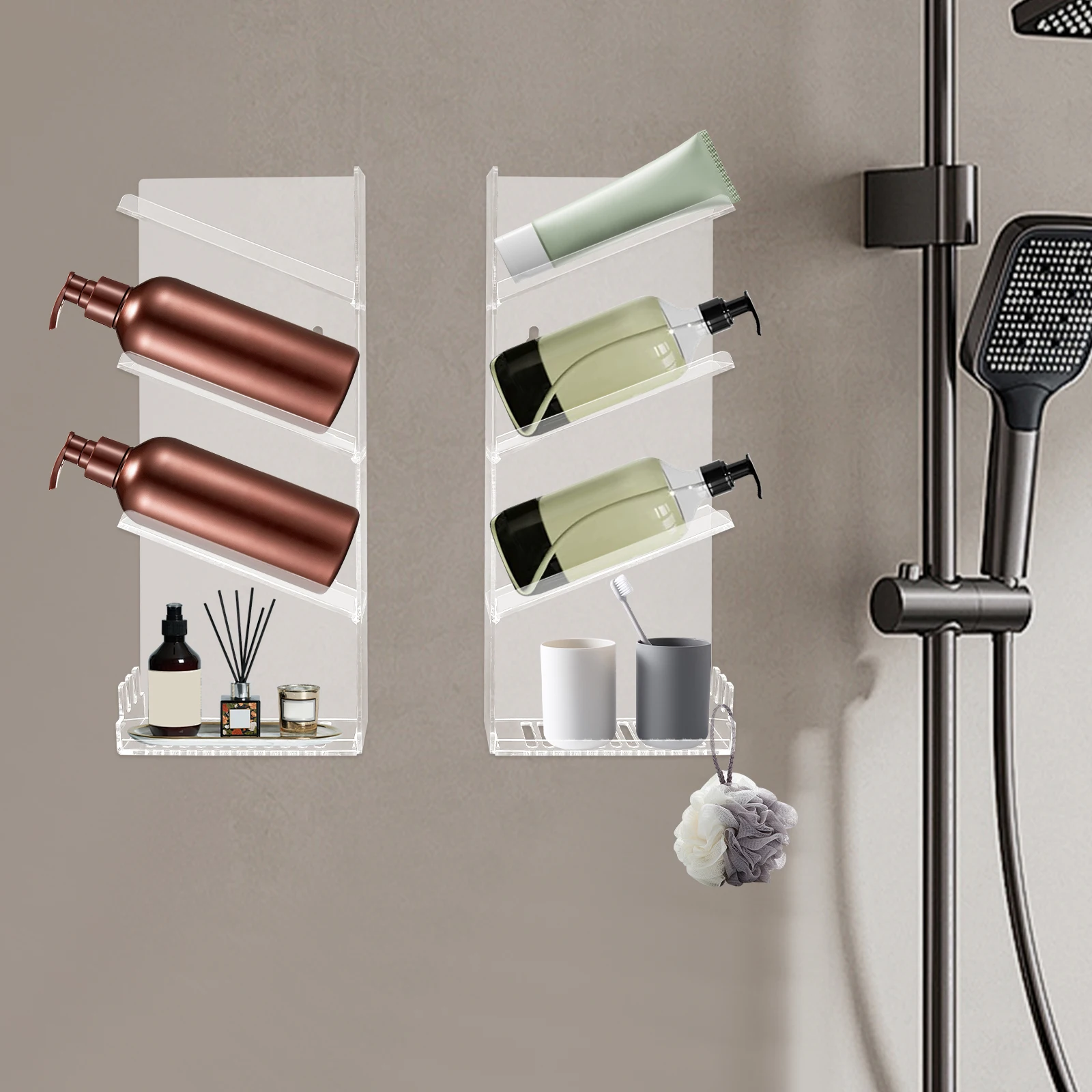 Étagères de rangement de douche acrylique 3 niveaux – Image 2