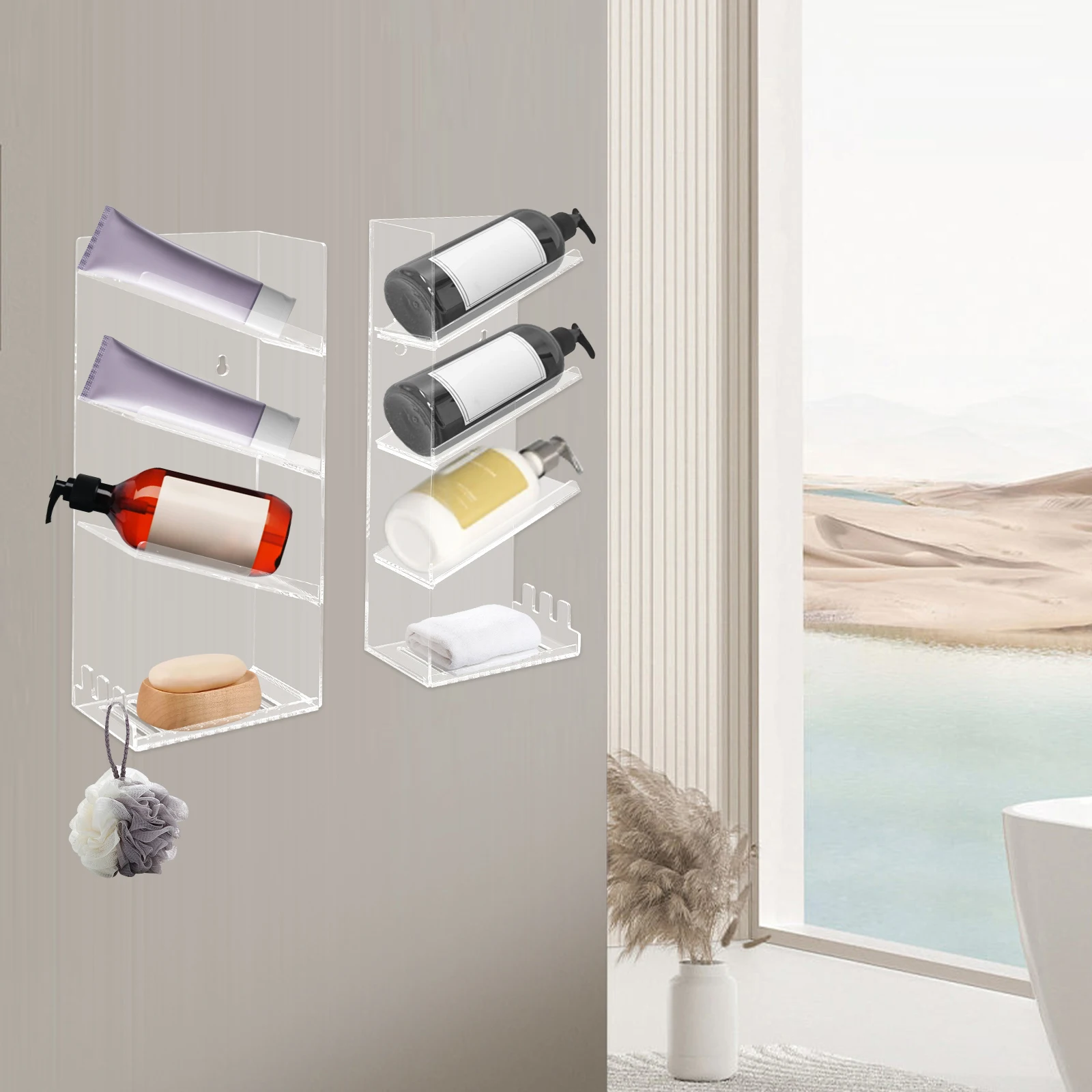 Étagères de rangement de douche acrylique 3 niveaux – Image 4