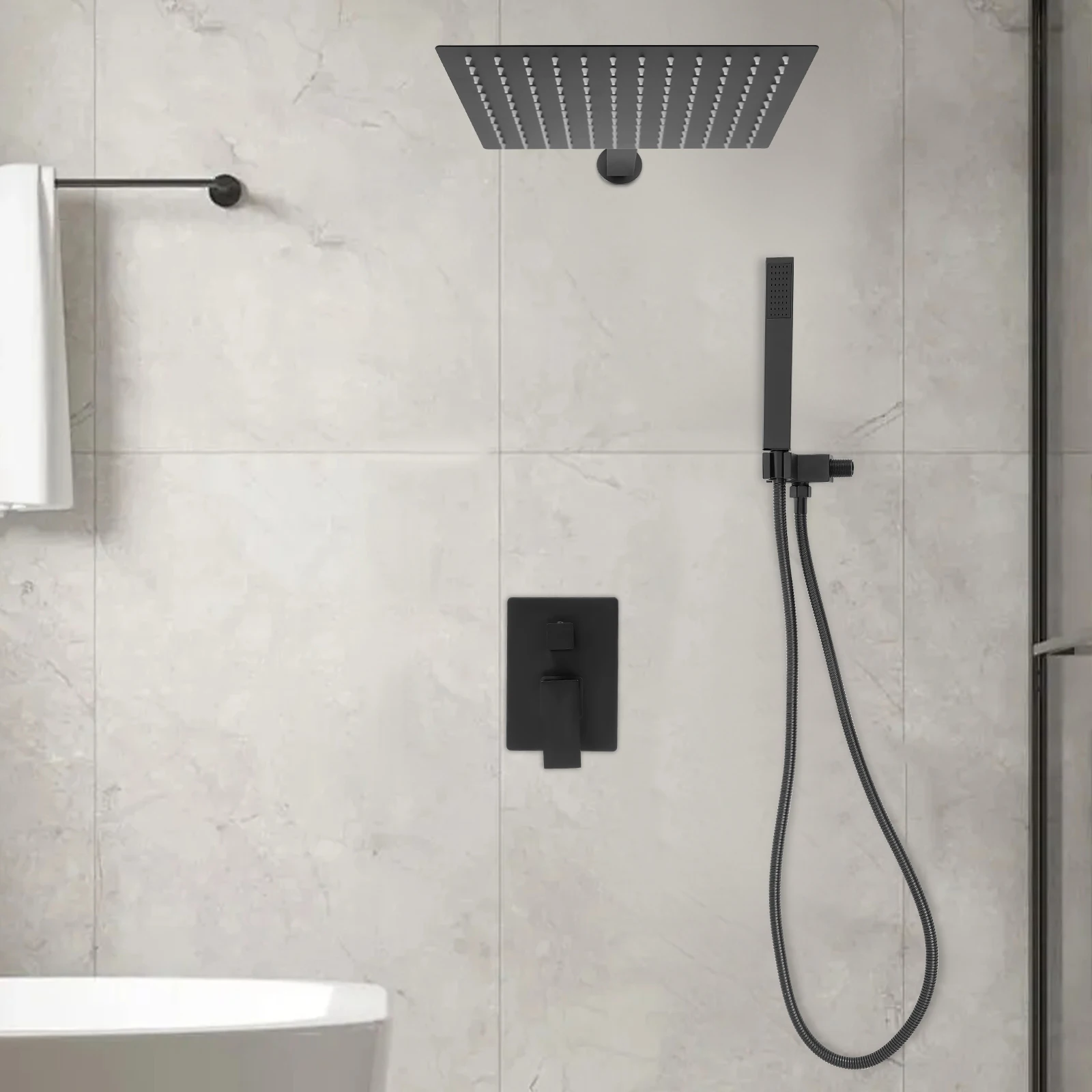 Douche à main renforcée avec plaque acier inoxydable – Image 2