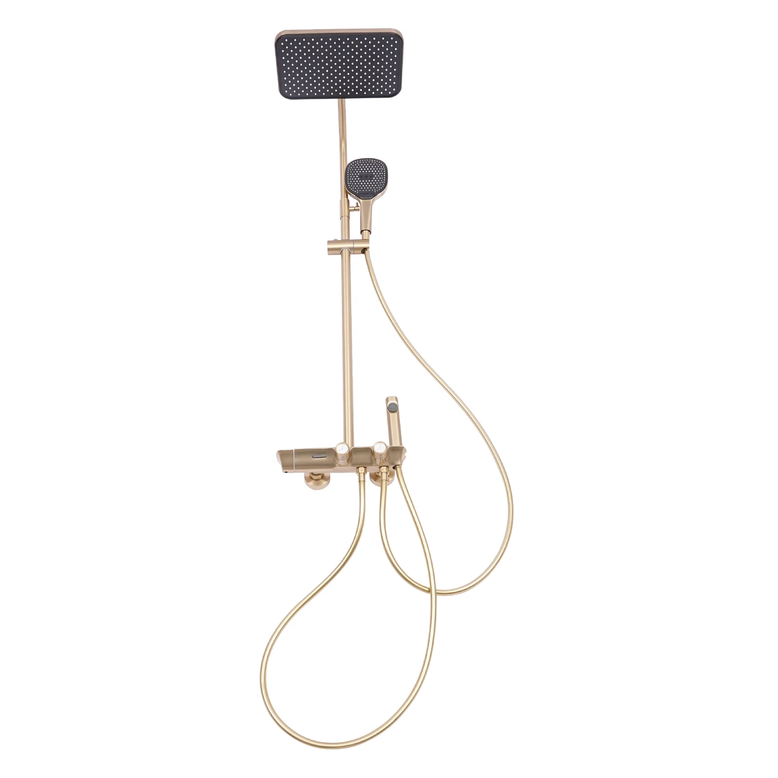 Ensemble douche thermostatique mural avec double pomme