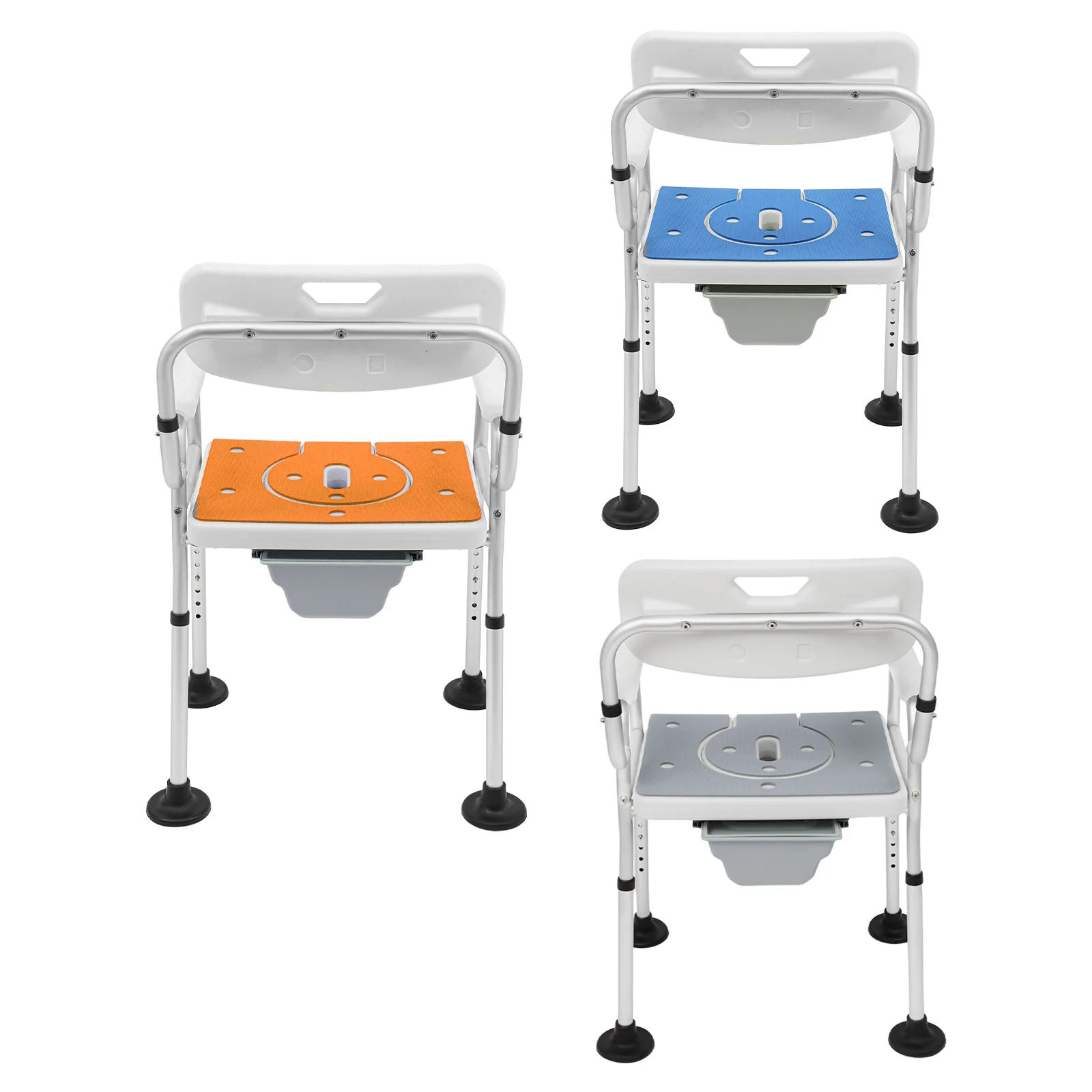 Chaise de douche réglable avec accoudoirs pour seniors et confort – Image 2