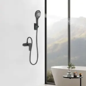 Mélangeur de douche avec douchette et flexible antirouille