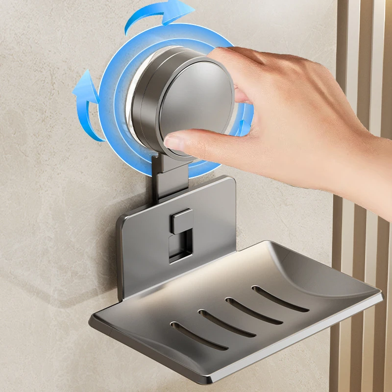 Porte-savon mural à ventouse avec égouttoir pour douche – Image 3