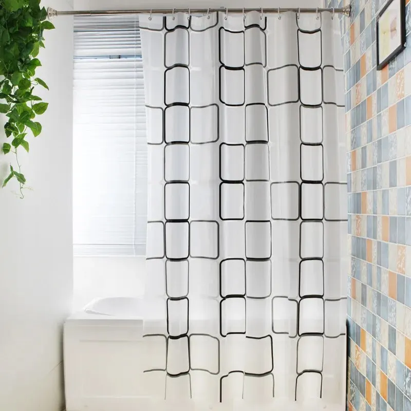Rideau de douche étanche en PEVA avec motif décoratif – Image 2
