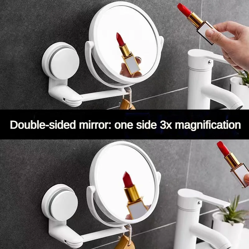 Miroir mural grossissant x3 rotatif 360° pour maquillage et rasage – Image 4