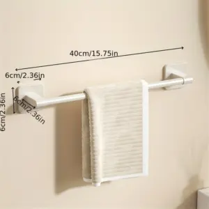 Porte-serviettes mural blanc non perforé de 40 à 60 cm