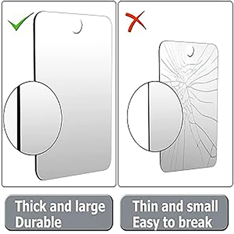 Miroir acrylique grande taille incassable et sans brouillard pour douche – Image 4
