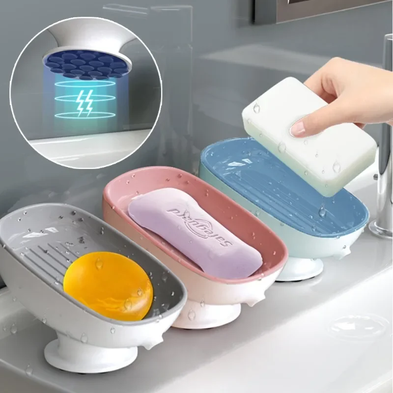 Porte-savon auto-drainant avec fixation par aspiration – Image 2