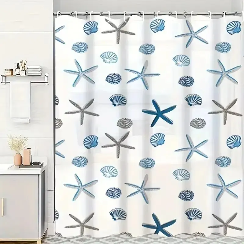 Rideau de douche étanche en PEVA avec motif décoratif – Image 3