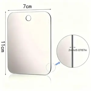 Miroir acrylique à ventouse murale pour douche, maquillage et voyage