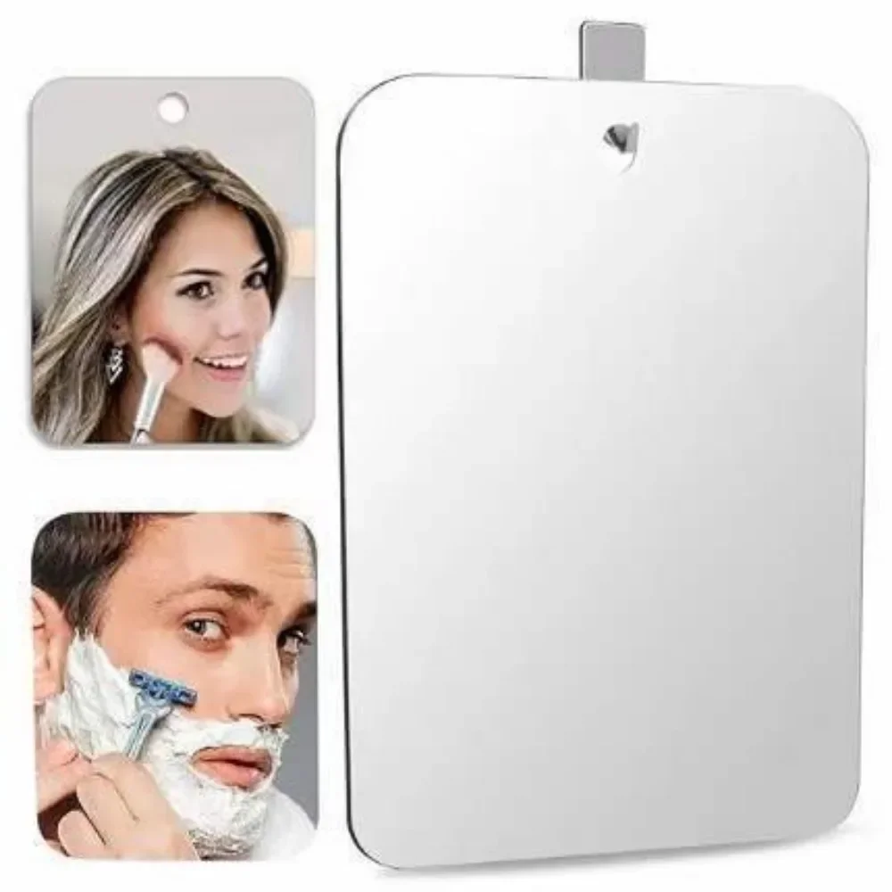 Miroir acrylique à ventouse murale pour douche, maquillage et voyage – Image 3