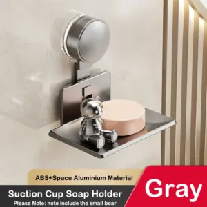 Porte-savon mural à ventouse avec égouttoir pour douche