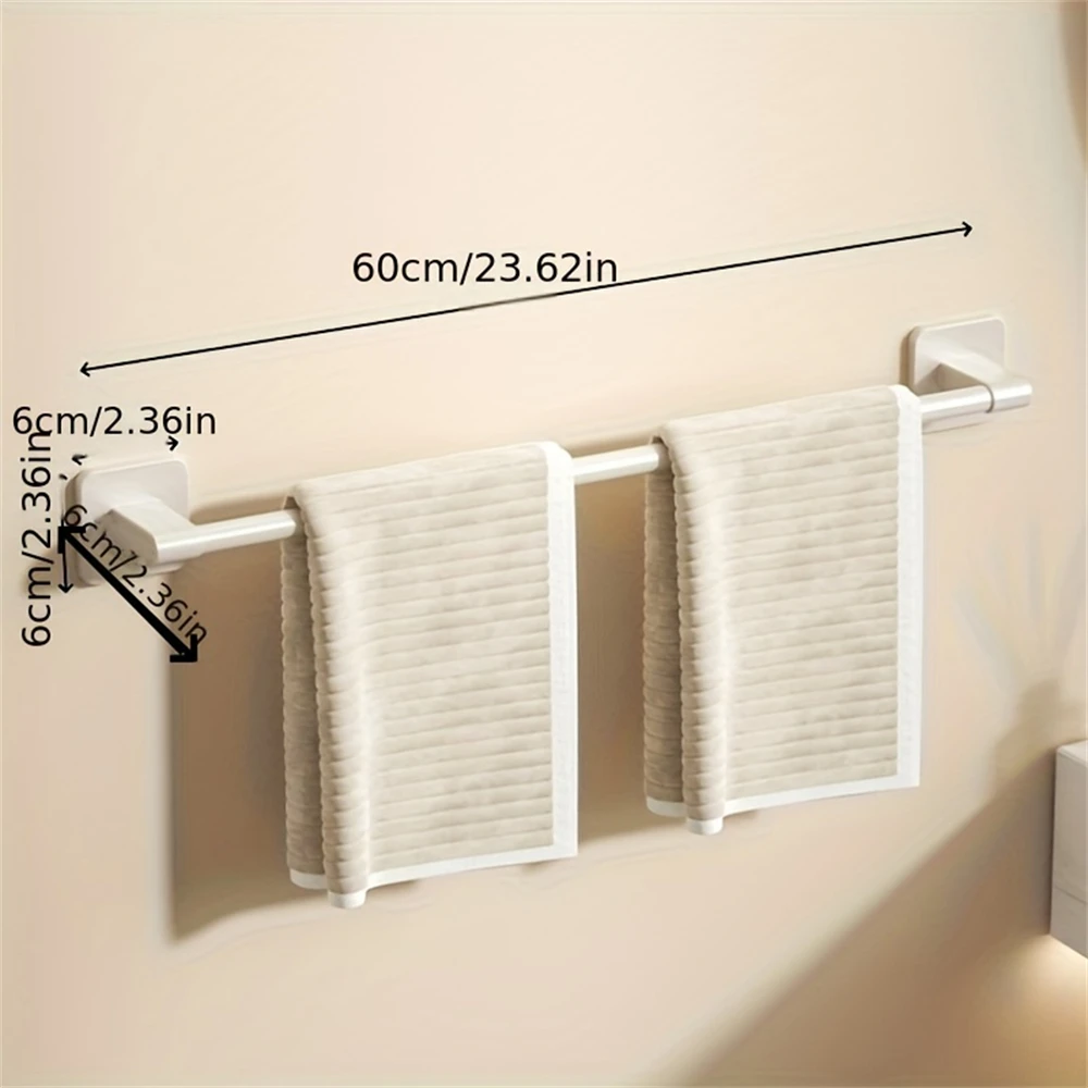 Porte-serviettes mural blanc non perforé de 40 à 60 cm – Image 4
