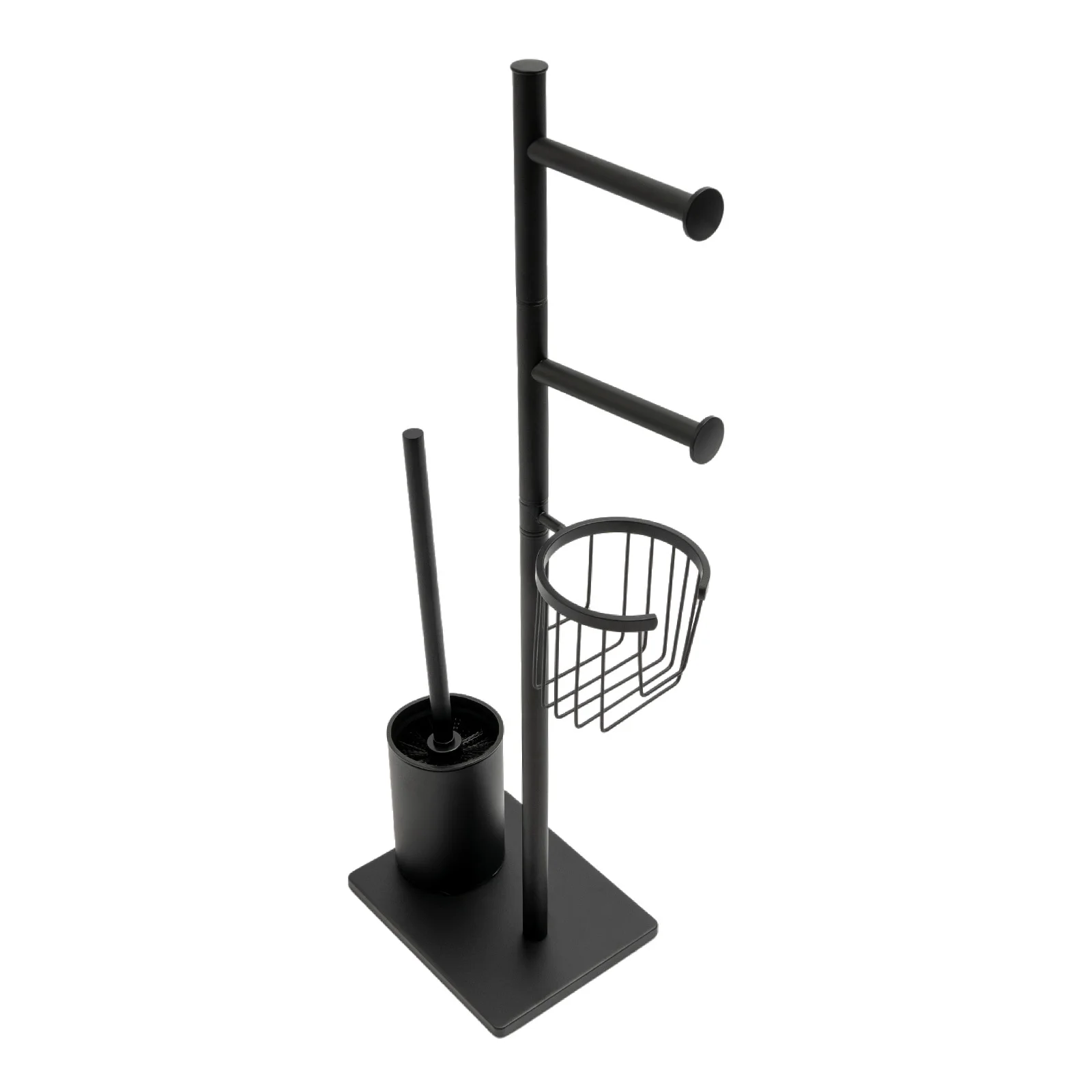Porte-brosse avec porte-papier toilette et rangement vertical – Image 3
