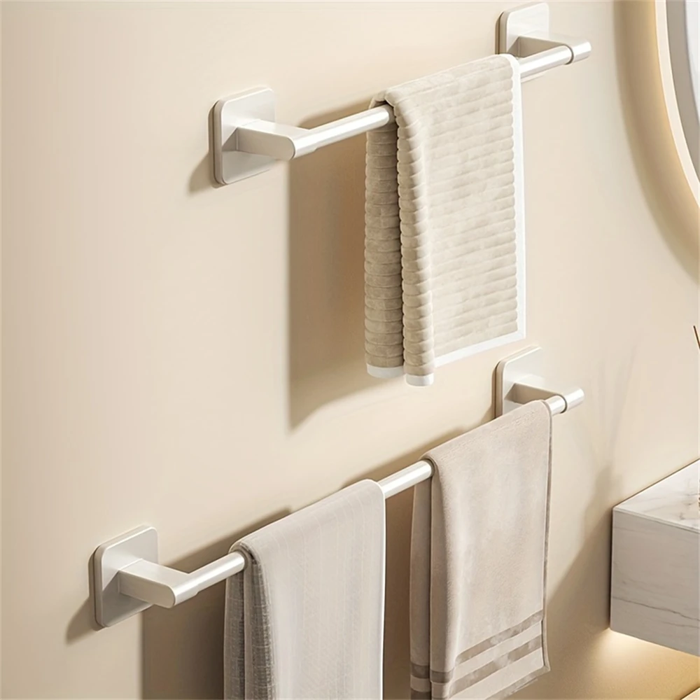Porte-serviettes mural blanc non perforé de 40 à 60 cm – Image 3