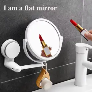 Miroir mural grossissant x3 rotatif 360° pour maquillage et rasage