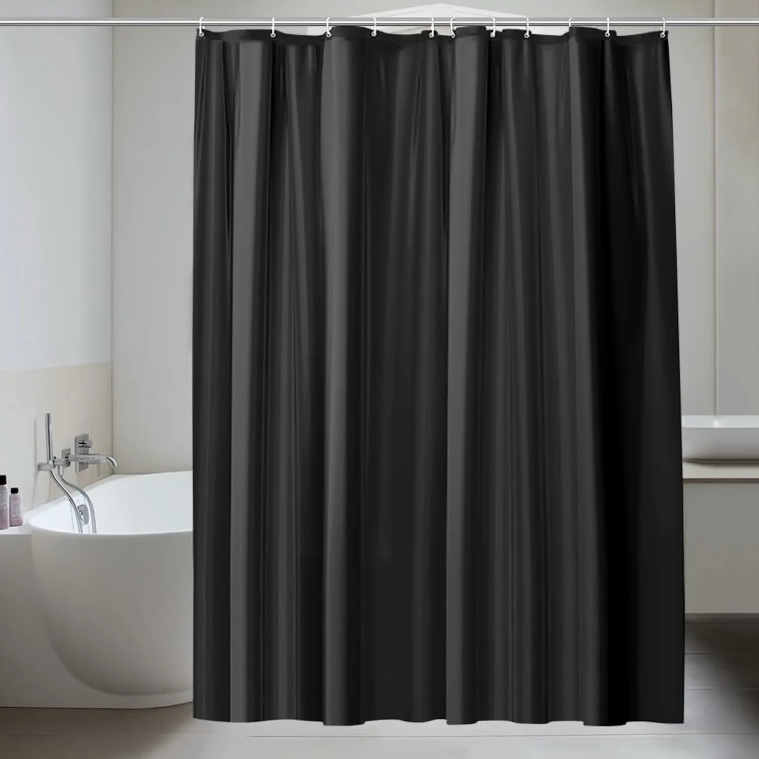 Rideau de douche pour baignoire 180x180 cm avec aimants et anti-moisissure – Image 2