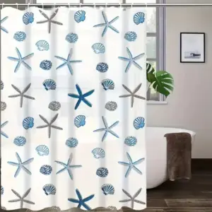 Rideau de douche étanche en PEVA avec motif décoratif