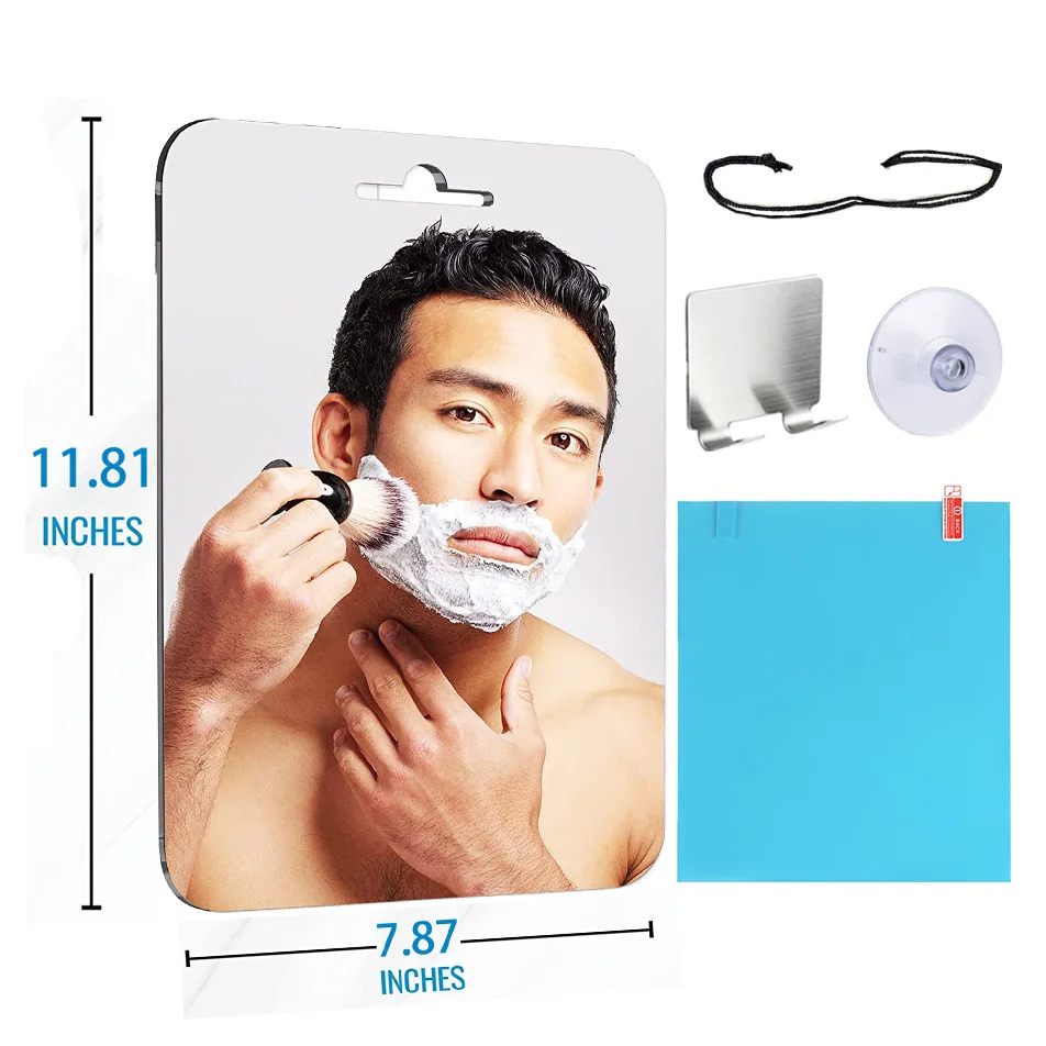 Miroir acrylique grande taille incassable et sans brouillard pour douche – Image 2