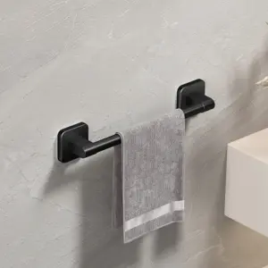 Porte-serviettes auto-adhésif en noir, 30, 40 ou 50 cm