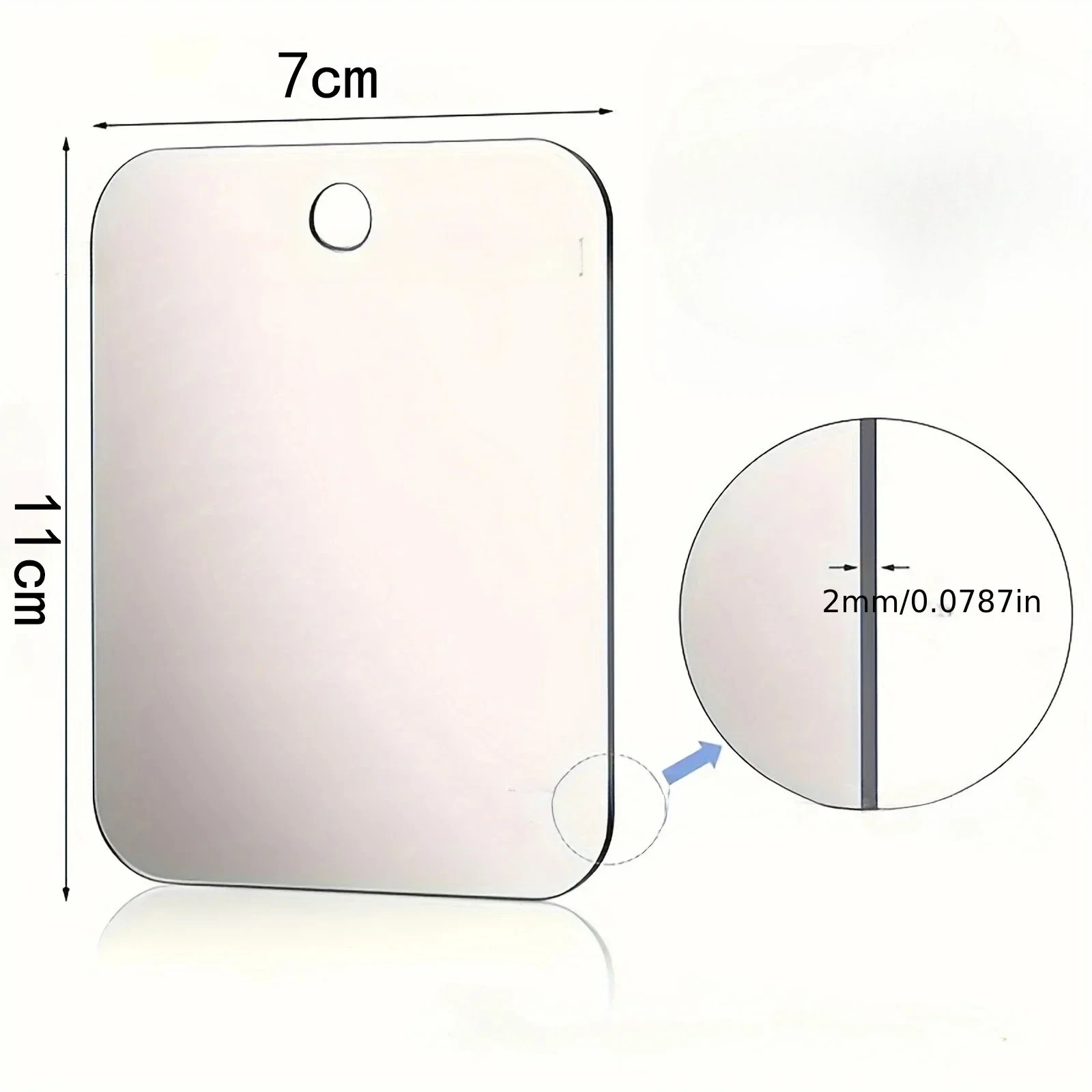 Miroir de douche en acrylique avec aspiration murale, portable et voyage