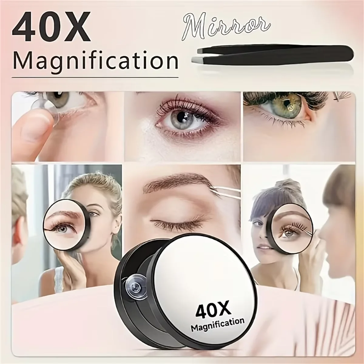 Miroir à main double face avec grossissement 30x ou 10x – Image 2