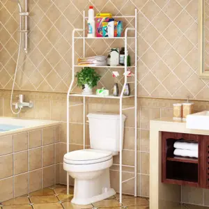 Rangement au-dessus des toilettes à 3 niveaux autoportant