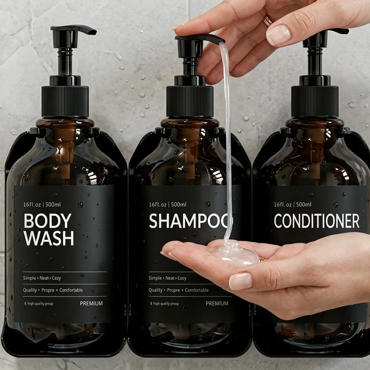 Ensemble distributeur mural de shampoing et d'après-shampoing – Image 4