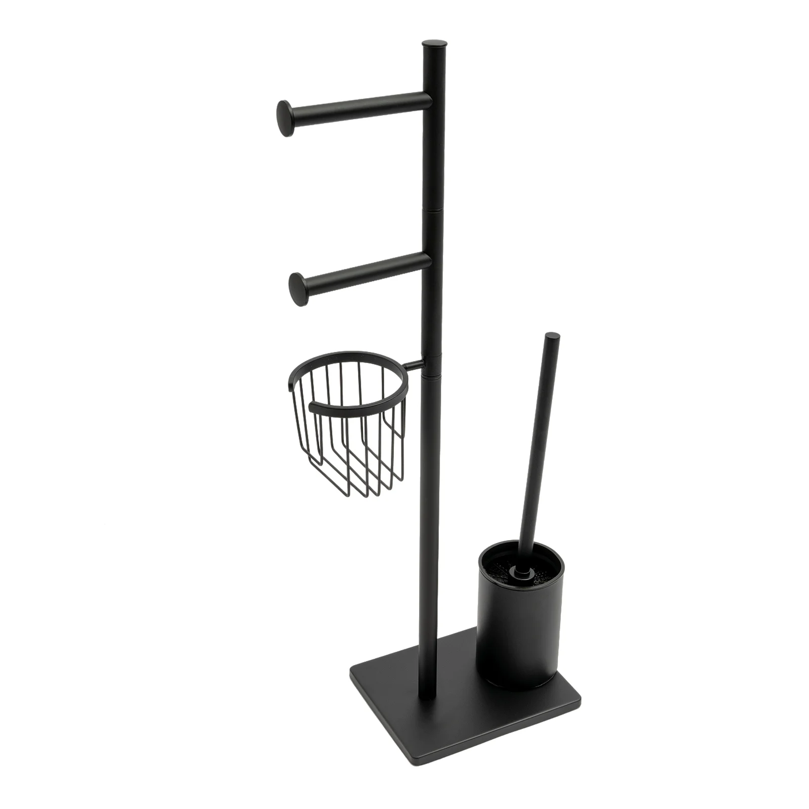 Porte-brosse avec porte-papier toilette et rangement vertical – Image 4