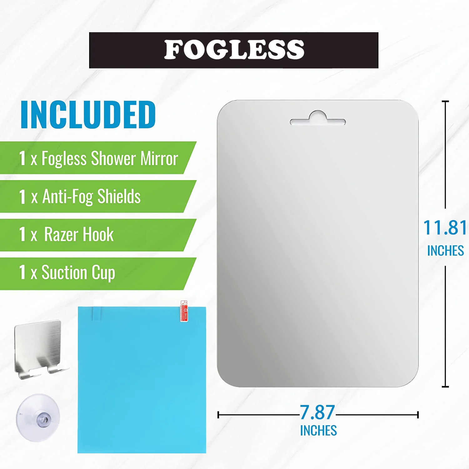 Miroir acrylique grande taille incassable et sans brouillard pour douche – Image 3